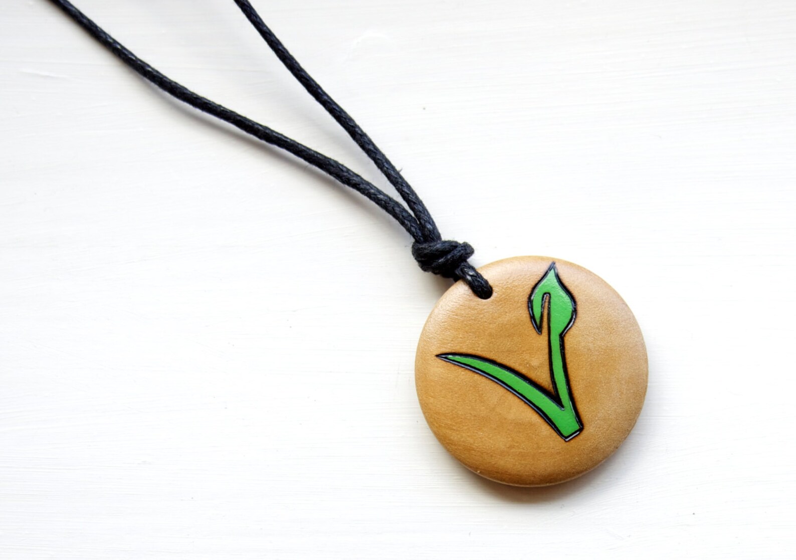Vegan Vegetarian Symbol Necklace Pendant Vegan Gift Statement Etsy