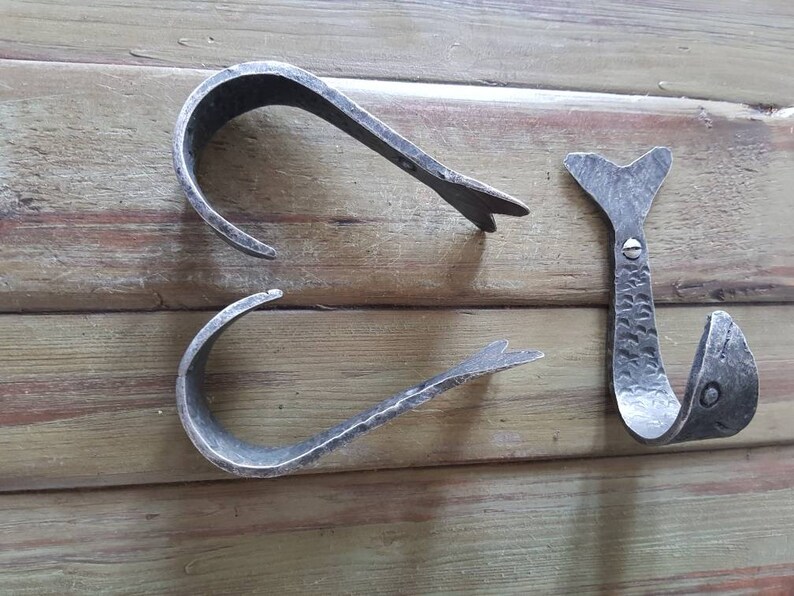 HAND Fish Coat hooks 3 x Antique distressed finish coat Etsy