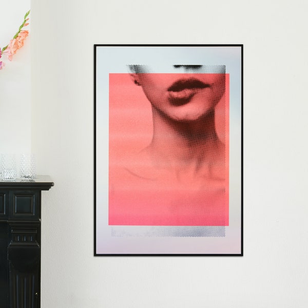 Impression d'Art RISO - format A2 - Pastel - Rose - Impression Riso sur papier de haute qualité - Expédié en Tube - ROCO Studio