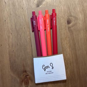 Ensemble de stylets/Gen Z/lot de 4 stylets gel avec étiquettes plastifiées amovibles blanches et transparentes