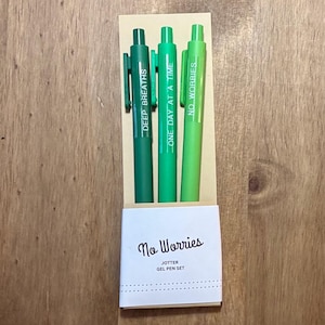 No Worries Jotter Pennenset/set van 3 Jotter Pennen met verwijderbare witte op doorzichtige laminaatlabels