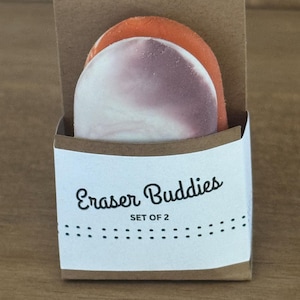 Eraser Buddies/Marbled Erasers/Set of 2