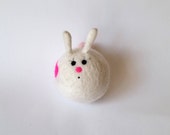 Love Bunny Toy  Needle Felted Wool Toy Waldorf Toy  Wool Easter and Valentine's gift Woolen decoration Rabbit