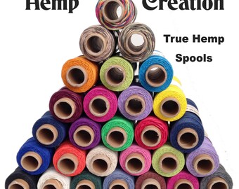 NATURAL HEMP TWINE - Package of 33 True Hemp Spools - 1mm/20lb  - 50gram per spool