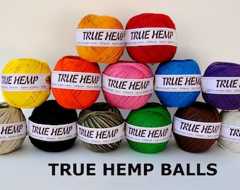 Bundle 7 Hemp Balls - TRUE HEMP Cord  20lb 1mm diameter (430feet/130meters) | or 10llb/0.5mm  (630ft/192m) 100gram Per Ball