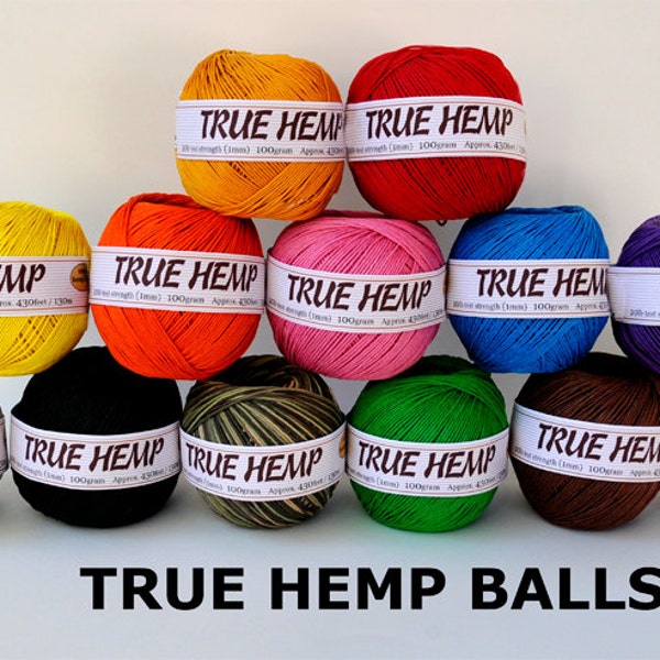 Hemp Cord  Ball Dyed in Diff Color 10lb 0.5mm 630feet/192m Weight 100gram Price Per Ball