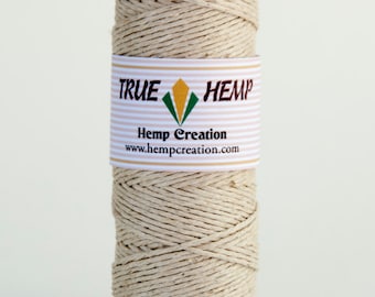 NATURAL HEMP CORD in Spool - 0.5mm diameter 10lb test - 310feet / 95m / 50gram