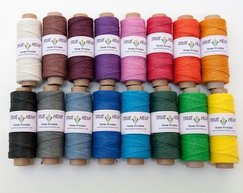TRUE HEMP Twine Cord in Spool - 1mm diameter 20lb - 205feet / 62m / 50gram per spool - Many colors for your choices