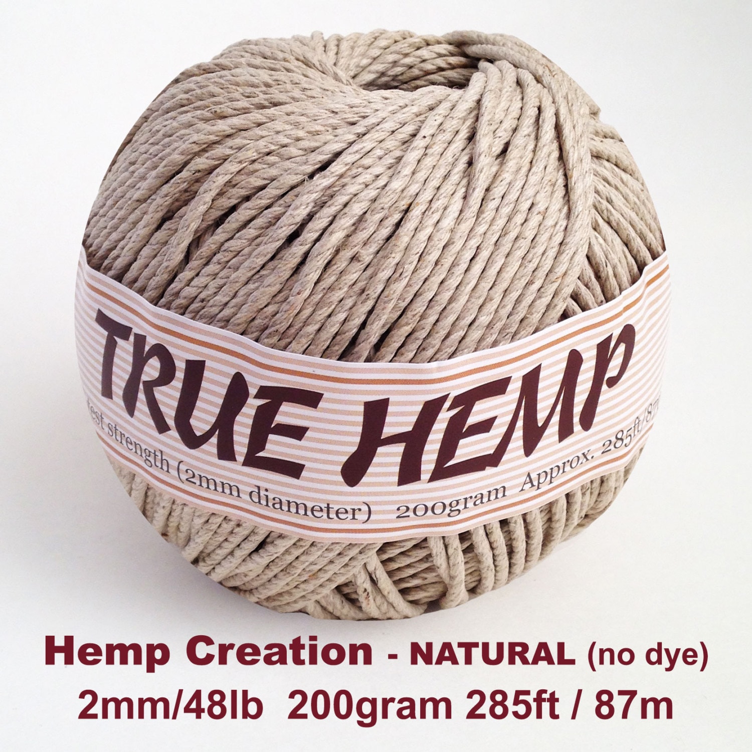 3 Meters Light Brown Natural Hemp String Cord - (2mm) - Melworks Online  Beads