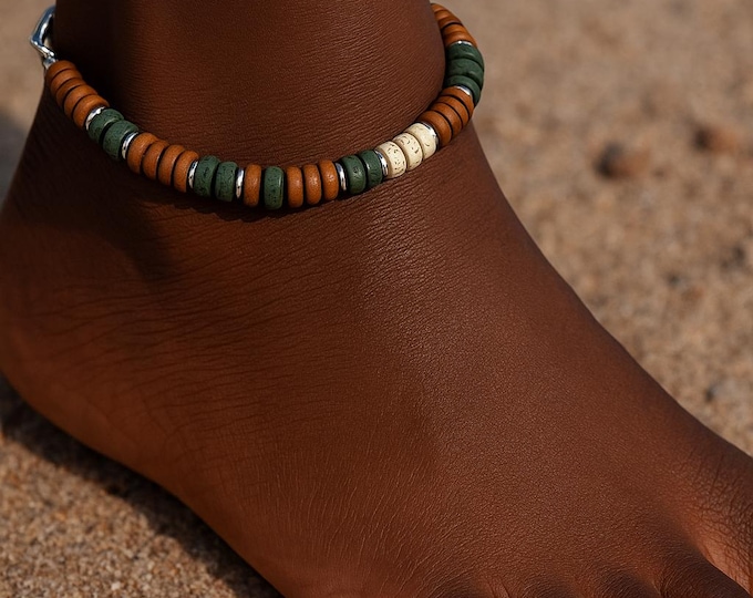 Designs by Cyere Earthflow Lava and Wood Anklet