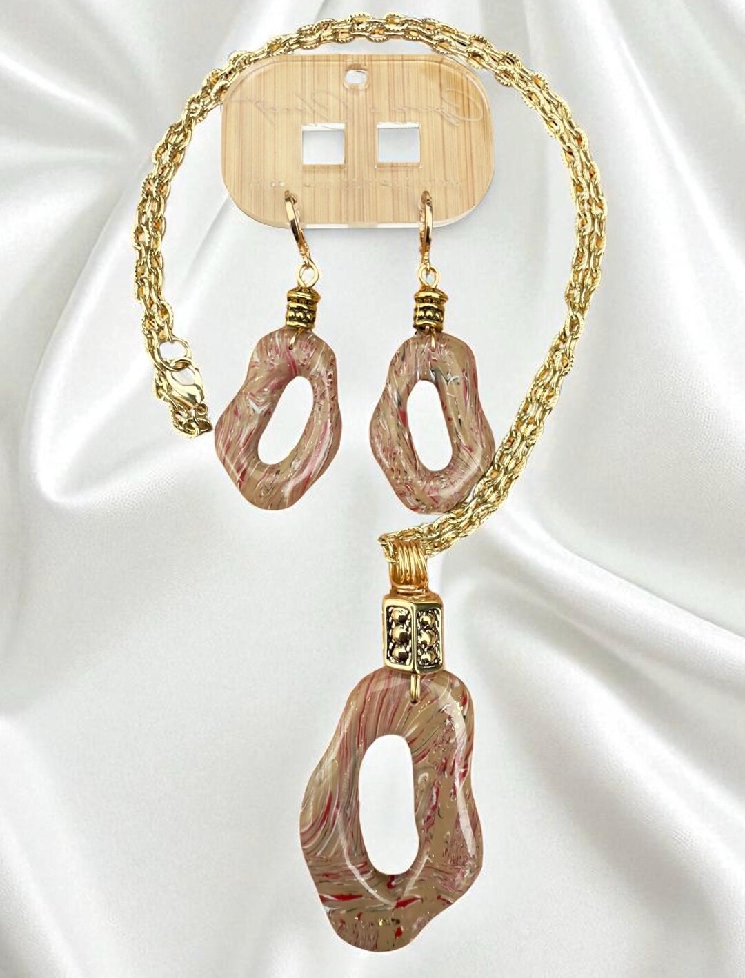 Designs by Cyere Gilded Swirl Elegance Earring and Necklace Jewelry Set ...