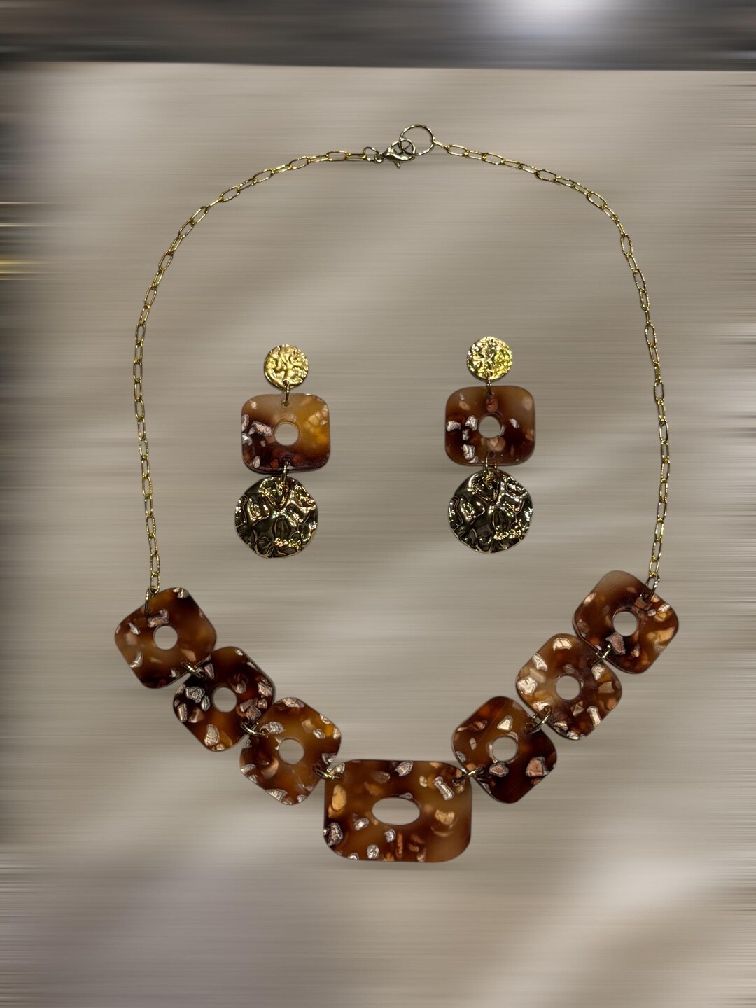 Designs by Cyere Echelon Forme Necklace & Earring Set – 18” Necklace, 2 ...
