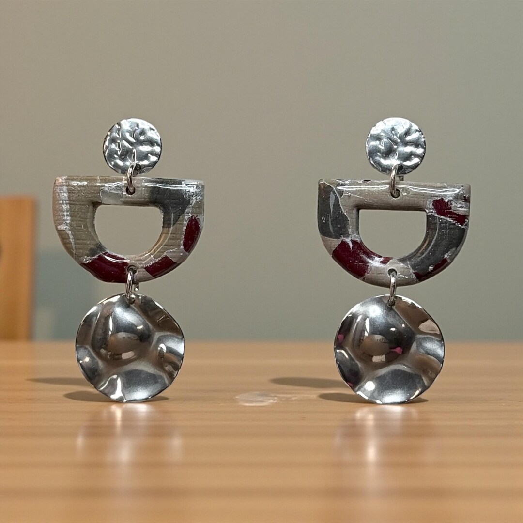 Designs by Cyere — “crimson Silver Mosaic” Statement Earring Collection ...