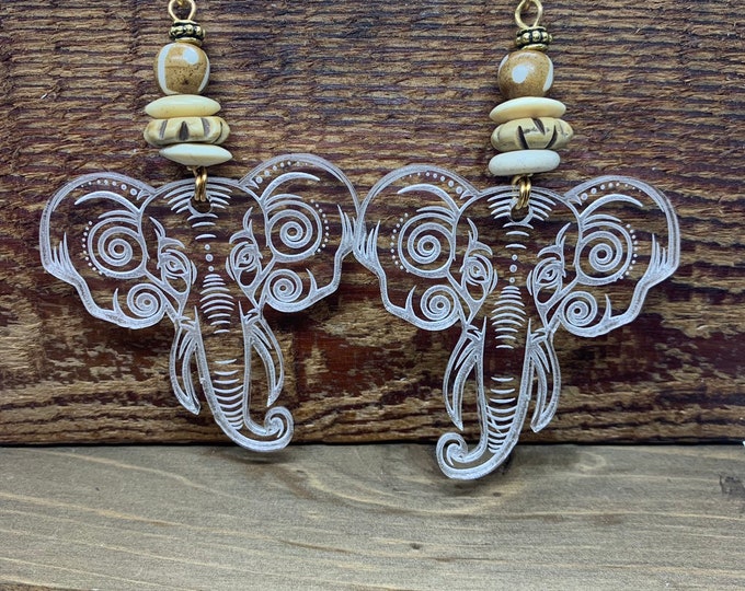 DBC: Elephant  Engraved Earrings