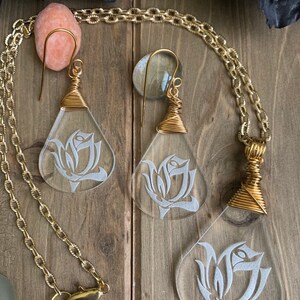 Design's by Cyere Original Engraved Rose Transparent Necklace and ...