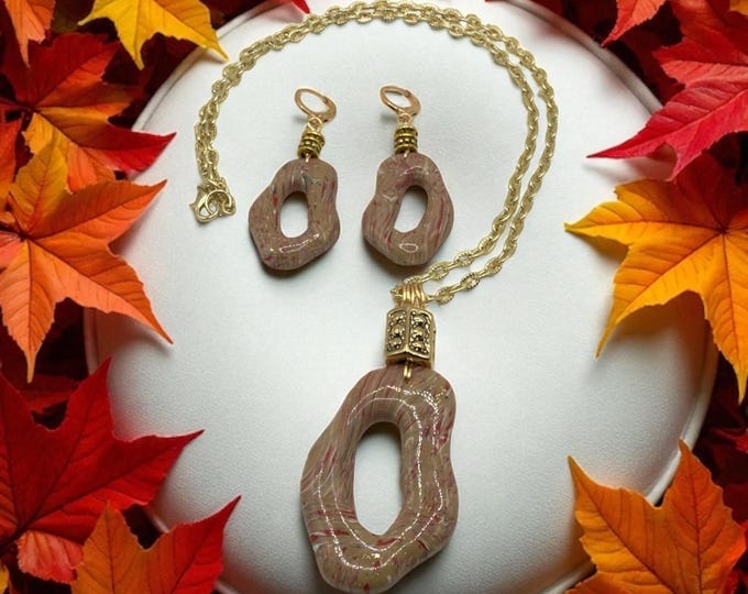 Designs by Cyere Gilded Swirl Elegance Earring and Necklace Jewelry  Set