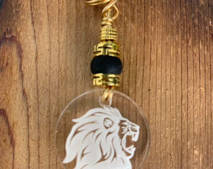 Design's by Cyere Men's Lion Charm Loc and Braid  Accent Piece