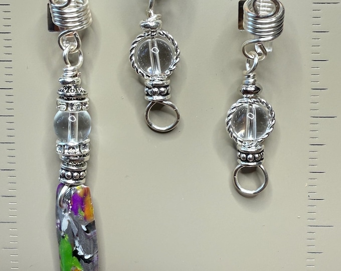 Handmade Crystal Loc Jewelry Set: Colorful Accent Hair Charms