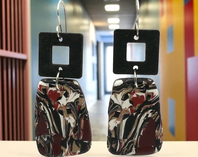 Designs by Cyere Midnight Ember Statement Drop Earrings
