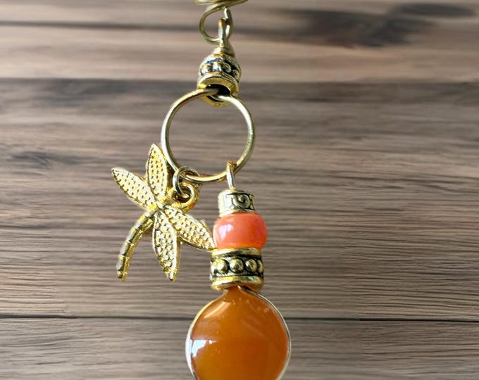 Dragonfly Loc Jewelry: Gold Beaded Boho Dreadlock Cuff