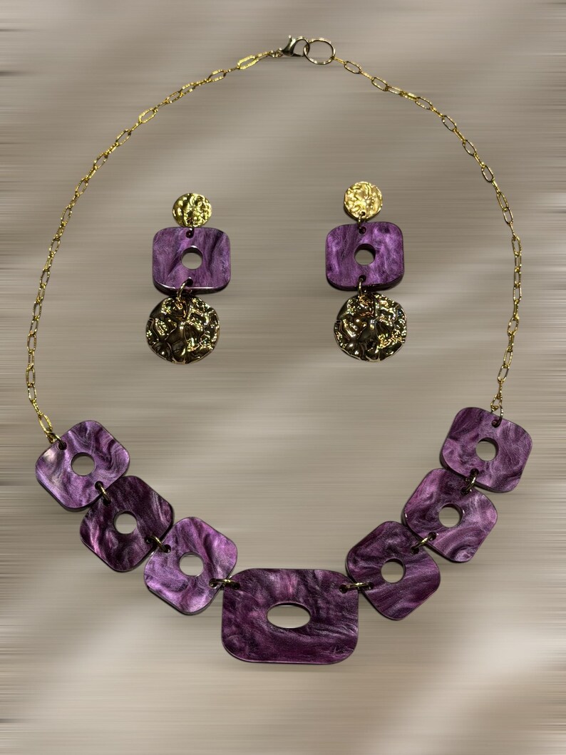 Designs by Cyere Echelon Forme Necklace & Earring Set – 18” Necklace, 2 ...