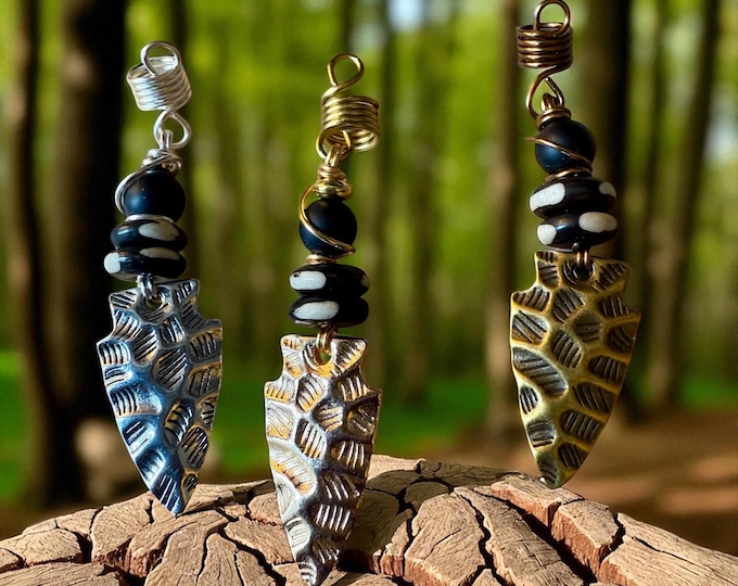 Tribal Arrowhead Loc Jewelry: Gold, Bronze, Silver Wire Wrap