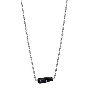 Nilson Necklace – Minimalist Asymmetrical Beaded Necklace, Conta di Ojo, Evil Eyes