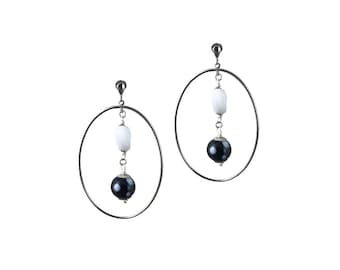 Vintage Conta Di Ojo Maio Earrings with White Stones | Handmade in New York by Alzerina Jewelry
