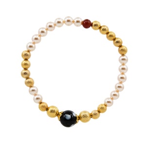 Pearl Conta Di Ojo Ilsa Bracelet Handmade in New York by Alzerina Jewelry 9