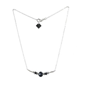 Star Conta Di Ojo - Vintage Sterling Silver Bar Necklace with star charm, Conta di Ojo, Evil Eyes