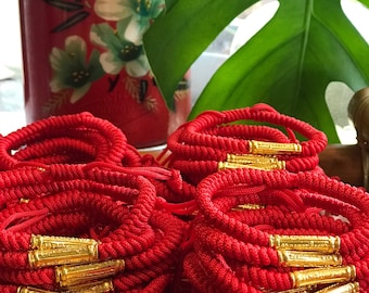 RED THREAD BUDDHIST prayer bead bracelet  lucky jewelry protection charm make it meaningful spiritual jewelry unisex one size party favor