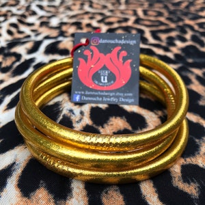 Gold leaf rubber bangles best sale