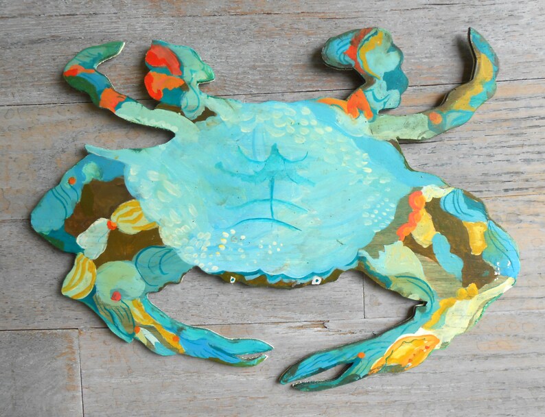 Cangrejo azul signo de madera de cangrejo azul por Kimberly | Etsy