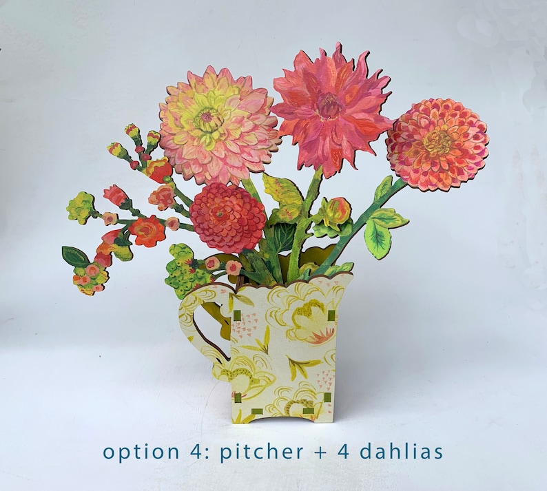 Dahlia lovers wood flowers by Kimberly Hodges entryway decor image 5