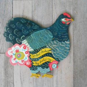 Miss Poulet de Chalet by Kimberly Hodges, Chicken Wall Sign, wood chicken sign, chicken coop decor, chicken coop, chicken coop sign, image 4