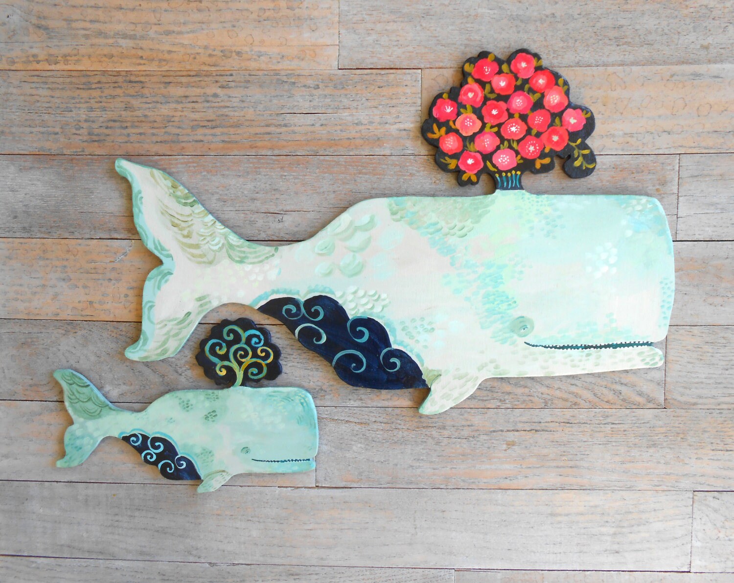 Amandine Whale Wooden Wall Sculpture by Kimberly Hodges whale wood art
