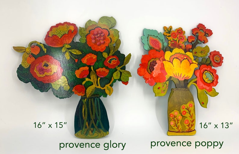 Provence Glory by Kimberly Hodges, folk art, folk art sculpture, modern folk art, folk art wall decor, Scandinavian folk art image 6