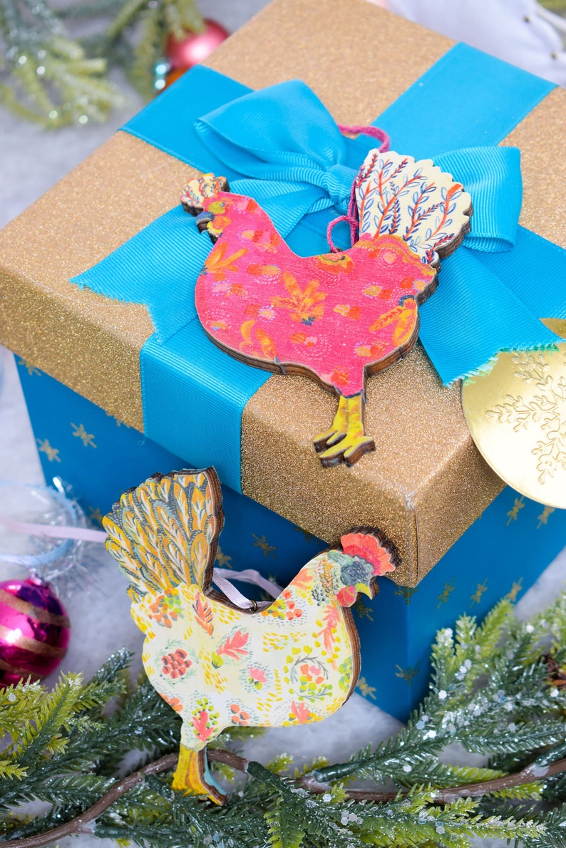 Fancy chickens ornament set chicken ornaments chicken Etsy