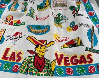 Vintage souvenir apron "Las Vegas" circa 1960's old stock, NWT WOW!