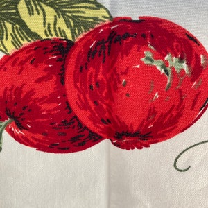 Vintage tablecloth made by "Sun Glo"Printorama" "Fresh  Picked apples and strawberries "
