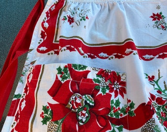 Ho Ho Who wouldn't know"  Xmas vintage apron WOW!