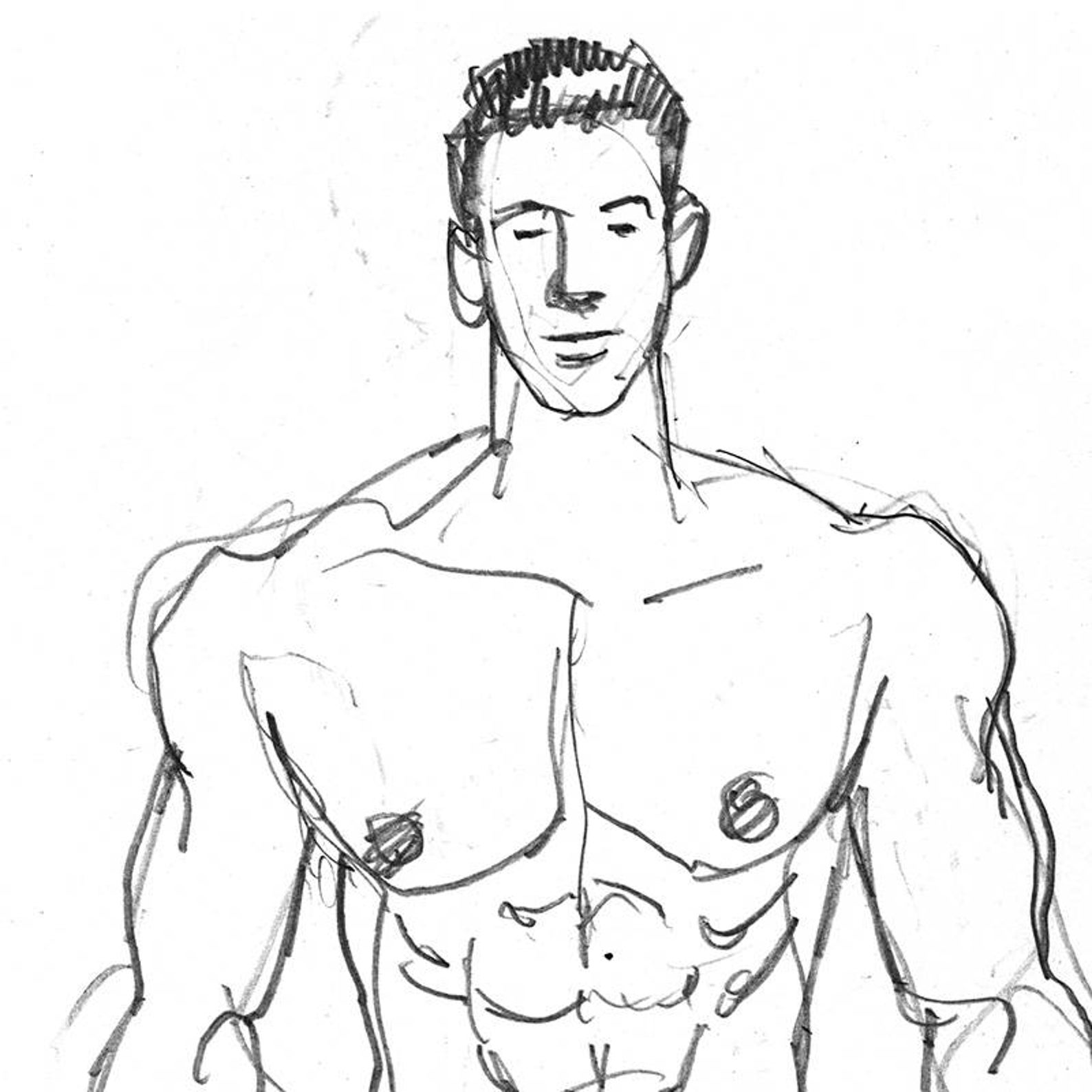 Ben in Speedos 8.5x11 drawing of young man wearing speedos Etsy
