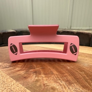 Football claw clip, Pink claw clip, cute claw clip, girly claw clip