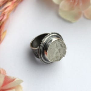 Fits Size 7.5 Crystal Garden Ring Carved Botanical Quartz Ring with 14K Gold Sterling Silver Flower Jewelry Crystal Ring image 5