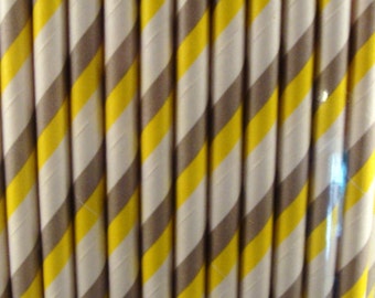 Paper Straws Qty 25/ Double colored striped 10 color choices