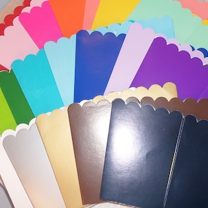 Solid Color Mini Popcorn Boxes (Qty 12 Pick your color)