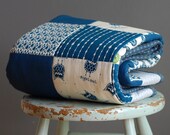 100% organic cotton baby quilt - crib quilt size 40" x 42"