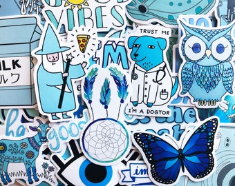 hydro flask stickers blue aesthetic