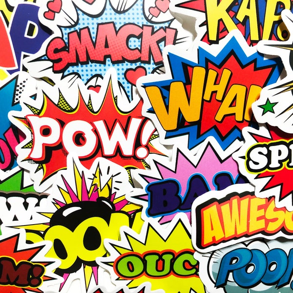 50 Comic Superhero Emote Stickers Decals For Skateboard Cars Laptop #BS