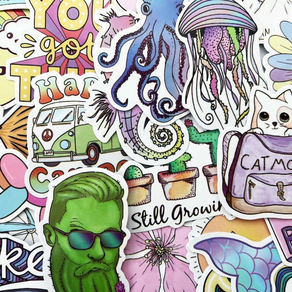 100 Cool Colorful Sticker Pack Skateboard Laptop Car Stickers